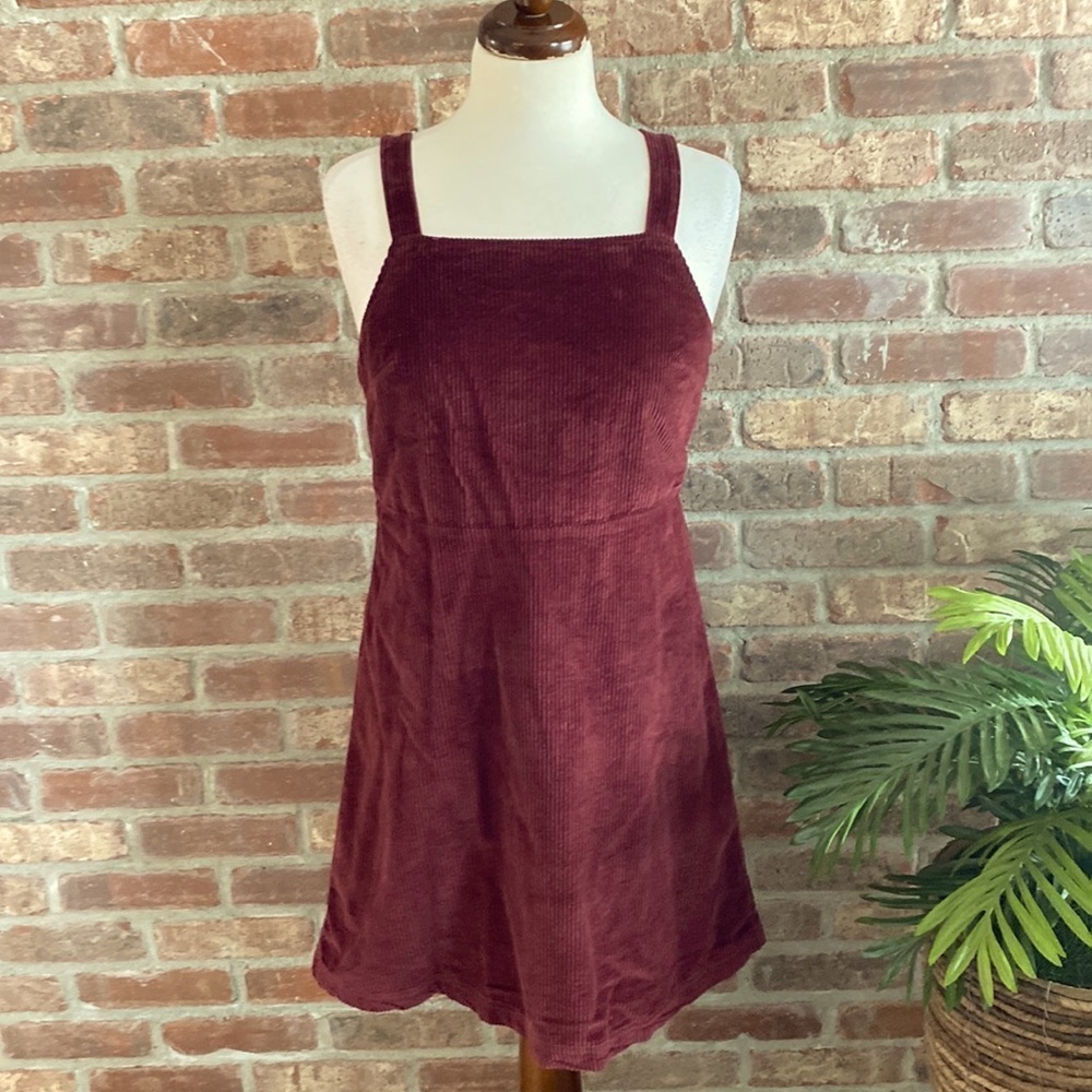 American Eagle Medium corduroy burgundy overall dress